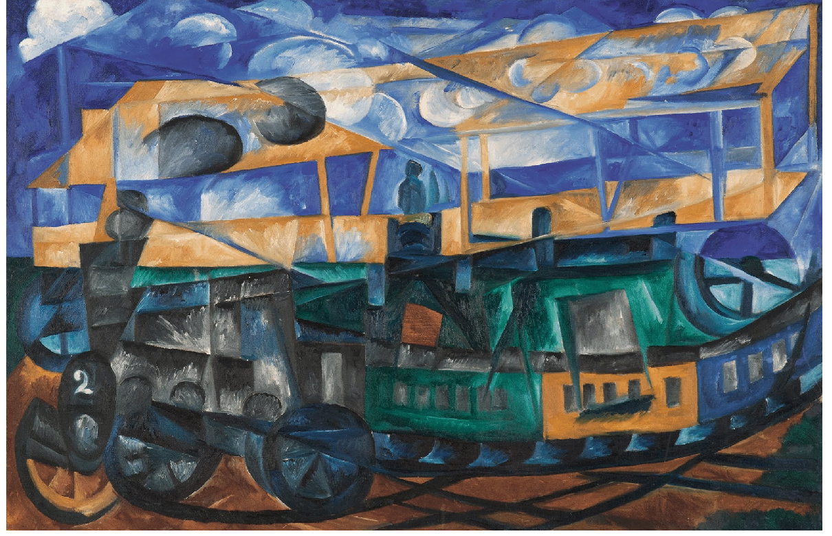 Goncharova: Paisaje con un tren